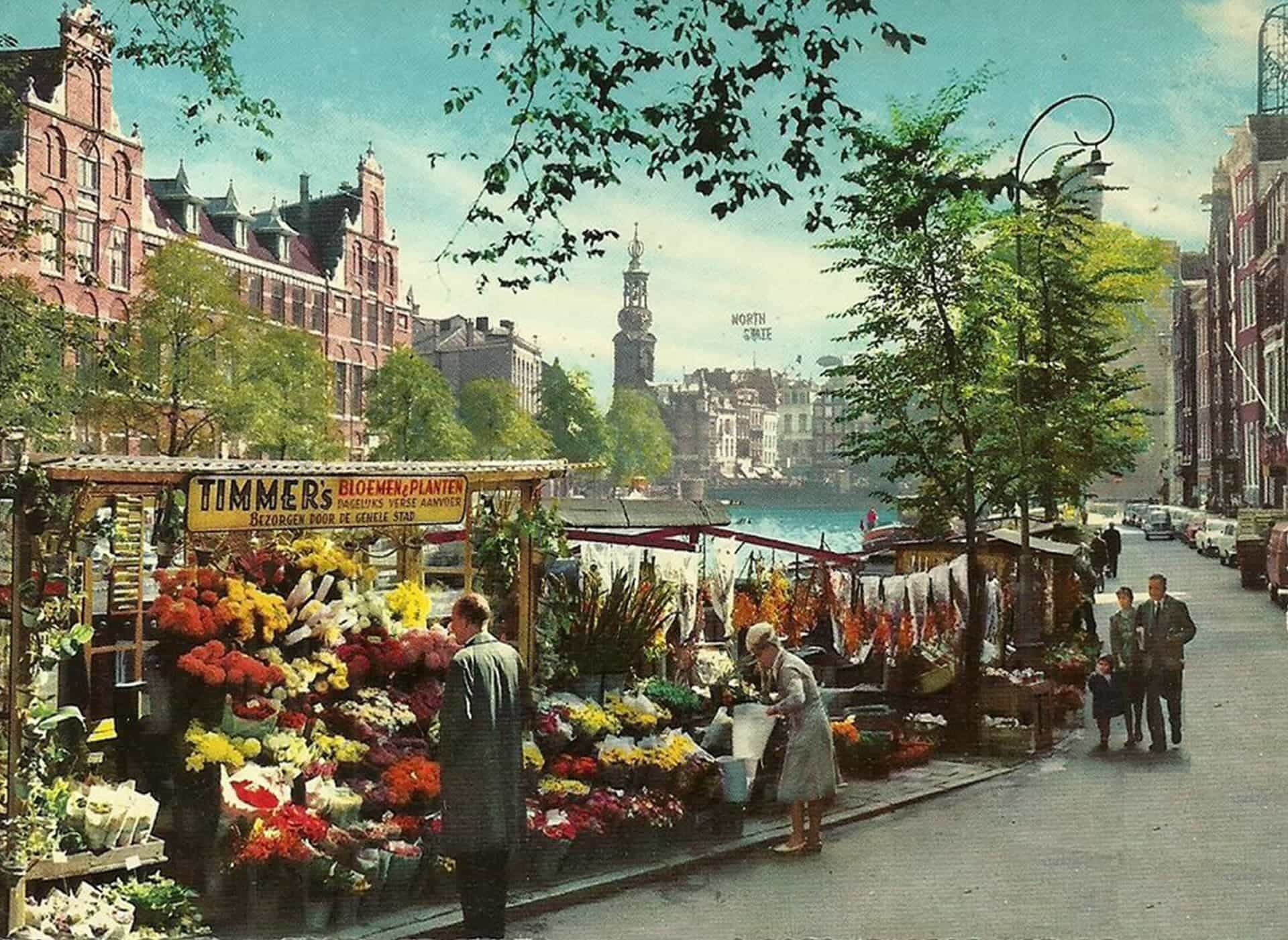 Amsterdam Singel Bloemenmarkt - 1965